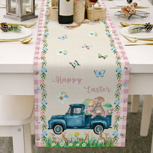 Rectangular Table Runner Festival Home Party Decoration Cloth Imitated Linen